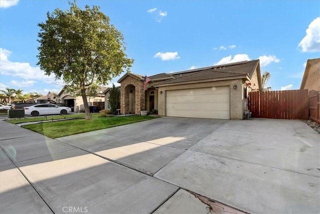 695 Crescent Ln, Lemoore, CA 93245 - single story home featuring an attached garage, driveway, and stucco siding