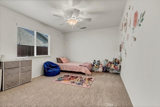 695 Crescent Ln, Lemoore, CA 93245 - carpeted bedroom with a ceiling fan