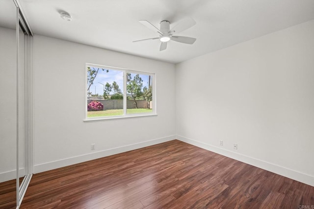 9312 Daisy Ave, Fountain Valley, CA 92708 - empty room featuring wood finished floors, a ceiling fan, and a smoke detector