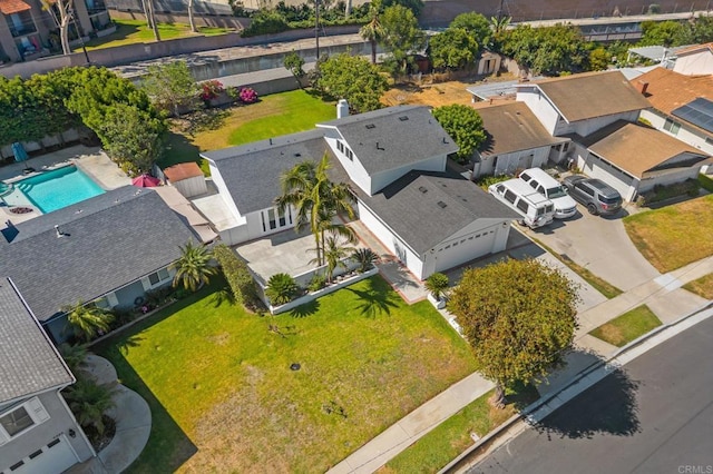 9312 Daisy Ave, Fountain Valley, CA 92708 - aerial view of residential area with a pool area