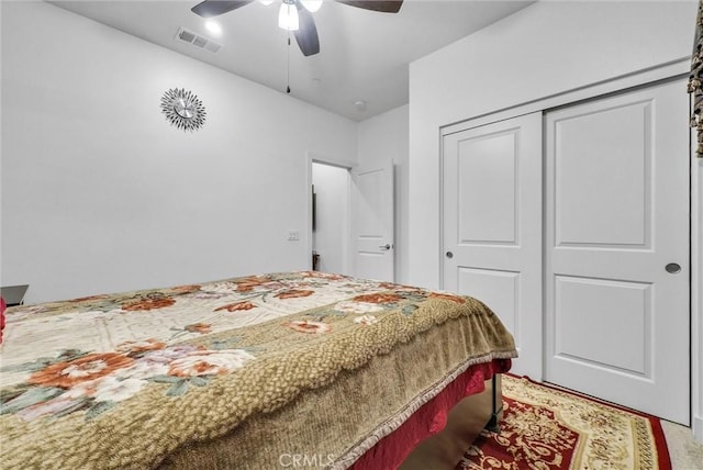 16614 Trailblazer Ave, Chino, CA 91708 - bedroom featuring a closet and ceiling fan