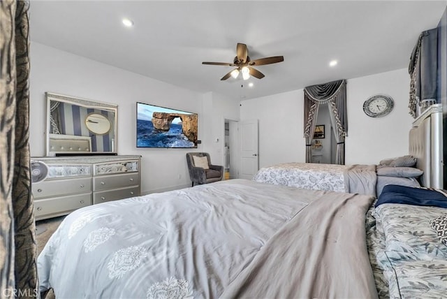 16614 Trailblazer Ave, Chino, CA 91708 - bedroom with a ceiling fan and recessed lighting