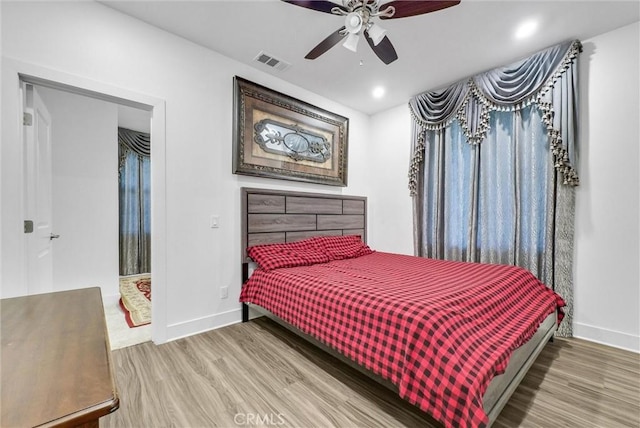 16614 Trailblazer Ave, Chino, CA 91708 - bedroom with wood finished floors, a ceiling fan, and recessed lighting