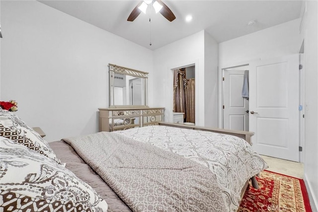 16614 Trailblazer Ave, Chino, CA 91708 - bedroom featuring light carpet and ceiling fan