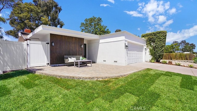23231 Cheswald Dr, Laguna Niguel, CA 92677 - view of front of house with an attached garage, a gate, crawl space, and concrete driveway