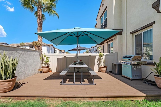 4192 Camino Campana, Oceanside, CA 92057 - view of patio / terrace featuring outdoor dining area, a grill, and a wooden deck
