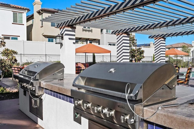 4192 Camino Campana, Oceanside, CA 92057 - view of patio with area for grilling and a pergola