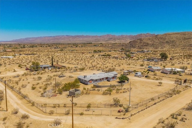 5177 Avenida Del Sol, Joshua Tree, CA 92252 - aerial view of sparsely populated area featuring a desert landscape and a mountain backdrop