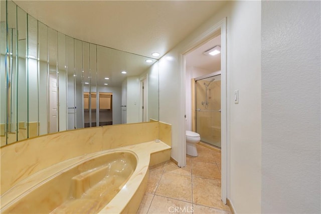 6242 Riviera Cir, Long Beach, CA 90815 - full bath with a shower stall, recessed lighting, and tile patterned floors
