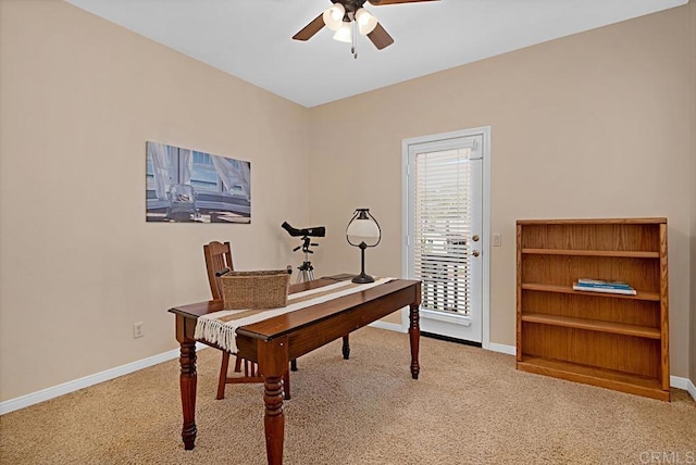 595 S Hidden Trails Rd, Escondido, CA 92027 - office with ceiling fan and light colored carpet