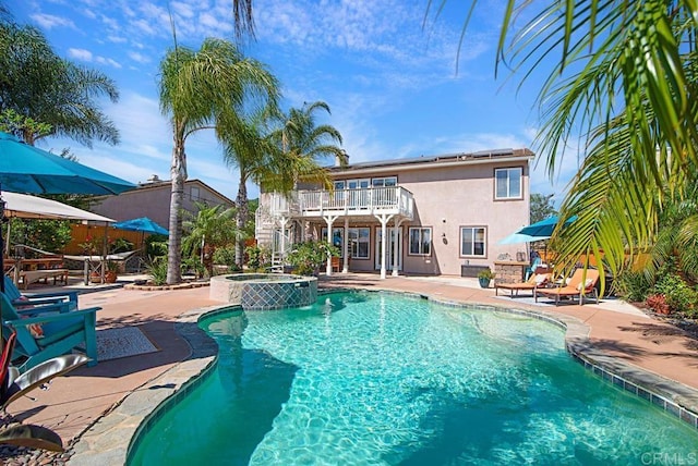 595 S Hidden Trails Rd, Escondido, CA 92027 - view of pool featuring a patio area and a pool with connected hot tub