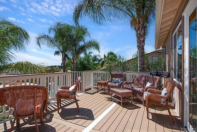 595 S Hidden Trails Rd, Escondido, CA 92027 - deck featuring an outdoor living space
