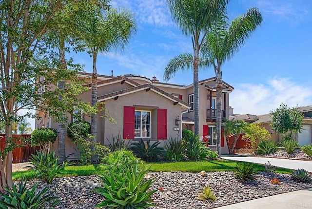 595 S Hidden Trails Rd, Escondido, CA 92027 - view of front of house featuring stucco siding, an attached garage, and concrete driveway