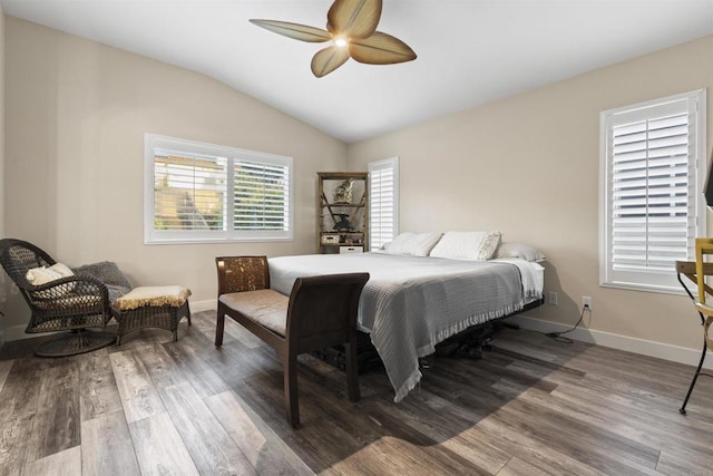 1209 Morgan Hill Dr, Chula Vista, CA 91913 - bedroom featuring lofted ceiling, wood finished floors, and a ceiling fan