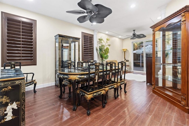1209 Morgan Hill Dr, Chula Vista, CA 91913 - dining space with ceiling fan, recessed lighting, and wood finished floors
