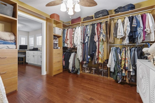 1209 Morgan Hill Dr, Chula Vista, CA 91913 - spacious closet featuring a ceiling fan and wood finished floors