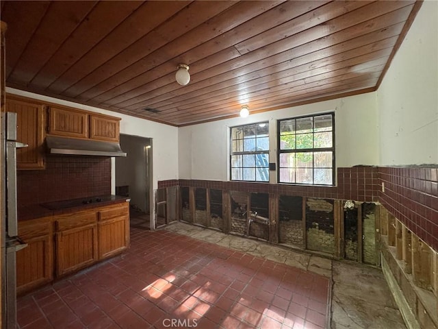 28869 Paradise Rd, Castaic, CA 91384 - unfurnished dining area with wood ceiling and wainscoting