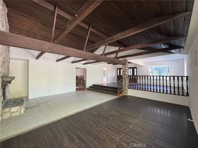 28869 Paradise Rd, Castaic, CA 91384 - spare room featuring wood finished floors and wood ceiling