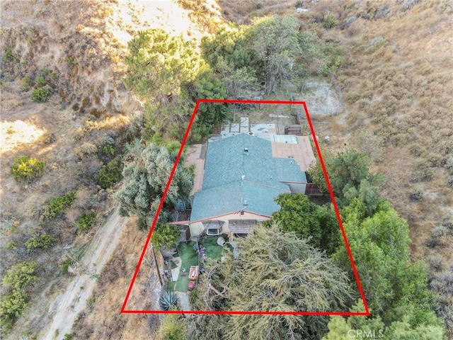28869 Paradise Rd, Castaic, CA 91384 - view from above of property featuring property boundaries highlighted