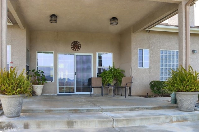 31008 Longview Ln E, Coarsegold, CA 93614 - property entrance featuring stucco siding and a patio area