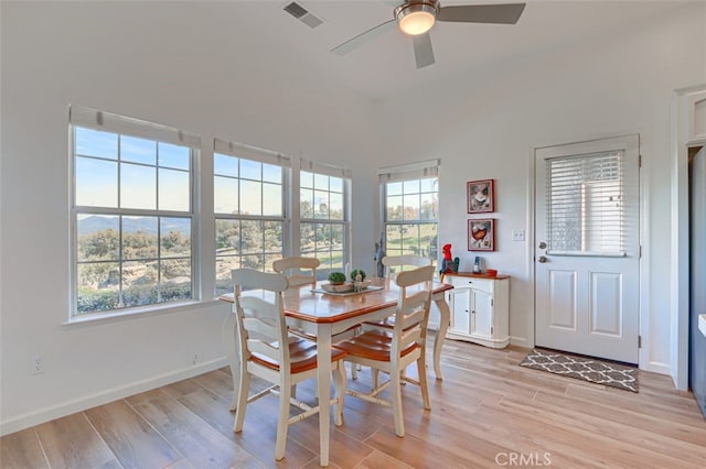 31008 Longview Ln E, Coarsegold, CA 93614 - dining room with light wood-style floors and ceiling fan