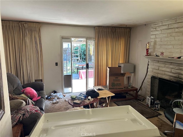 1021 E Gaillard St, Azusa, CA 91702 - living area featuring a brick fireplace