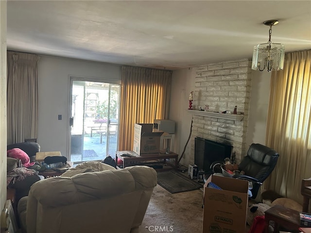 1021 E Gaillard St, Azusa, CA 91702 - carpeted living room with a fireplace