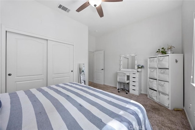 403 Stone Cross Dr, Bakersfield, CA 93312 - carpeted bedroom with a closet and ceiling fan