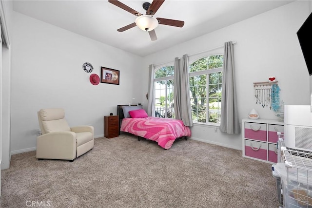403 Stone Cross Dr, Bakersfield, CA 93312 - carpeted bedroom with baseboards and ceiling fan