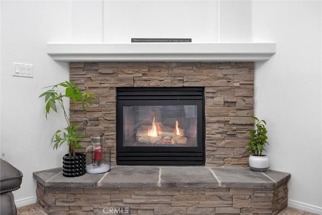 403 Stone Cross Dr, Bakersfield, CA 93312 - detailed view of a glass covered fireplace and carpet flooring
