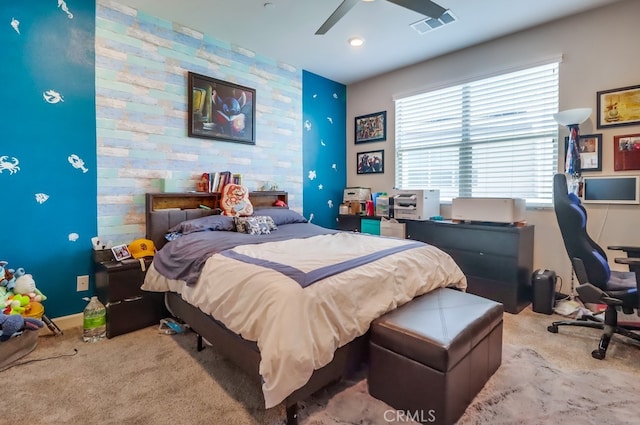 1905 Soho Ln Unit 2, Chula Vista, CA 91915 - bedroom featuring carpet flooring, ceiling fan, and an office area