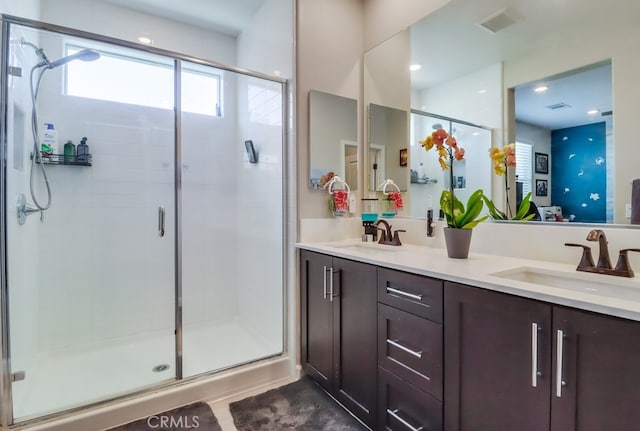 1905 Soho Ln Unit 2, Chula Vista, CA 91915 - bathroom with double vanity and a shower stall
