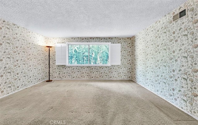 1023 Don Pablo Dr, Arcadia, CA 91006 - carpeted empty room with wallpapered walls and a textured ceiling