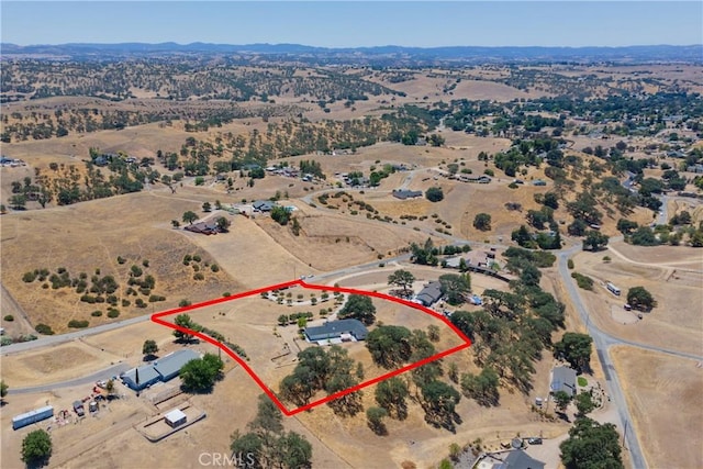 5335 Play Doe Ln, Paso Robles, CA 93446 - aerial overview of property's location with property boundaries highlighted and rural landscape