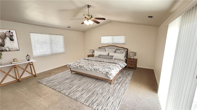 5335 Play Doe Ln, Paso Robles, CA 93446 - carpeted bedroom featuring lofted ceiling and a ceiling fan