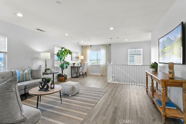 5612 Sprague Ave, Cypress, CA 90630 - living area featuring wood finished floors and recessed lighting