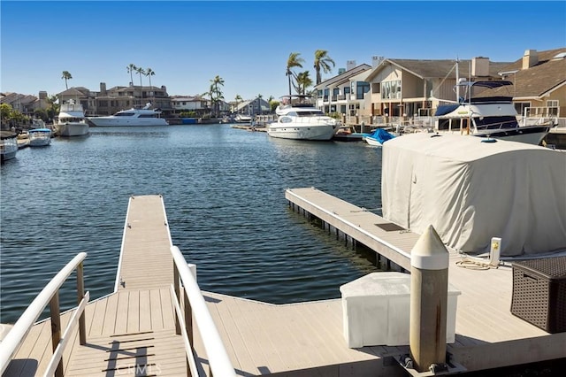 3871 Mistral Dr, Huntington Beach, CA 92649 - dock featuring a residential view and a water view
