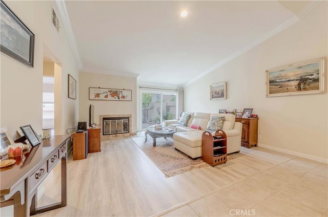 2201 Dublin Ln Unit 3, Diamond Bar, CA 91765 - living area with crown molding and a glass covered fireplace