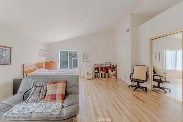 2201 Dublin Ln Unit 3, Diamond Bar, CA 91765 - bedroom with vaulted ceiling, multiple windows, and light wood-style floors