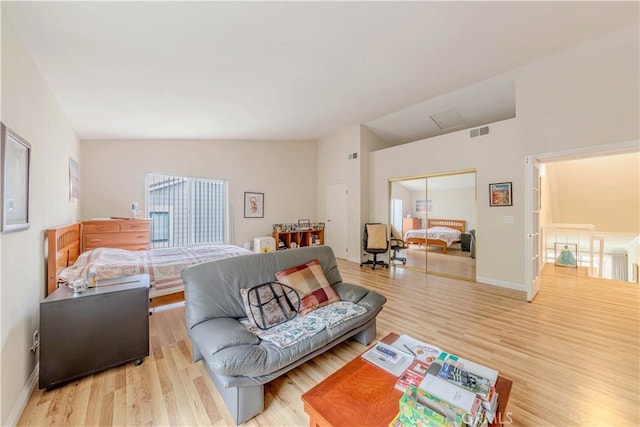 2201 Dublin Ln Unit 3, Diamond Bar, CA 91765 - bedroom featuring vaulted ceiling, wood finished floors, and a closet