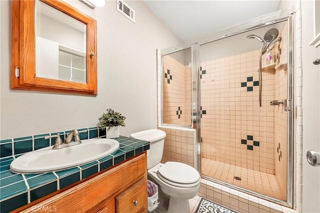 29639 Delphinium Ave, Canyon Country, CA 91387 - bathroom featuring a stall shower, vanity, and tile patterned floors