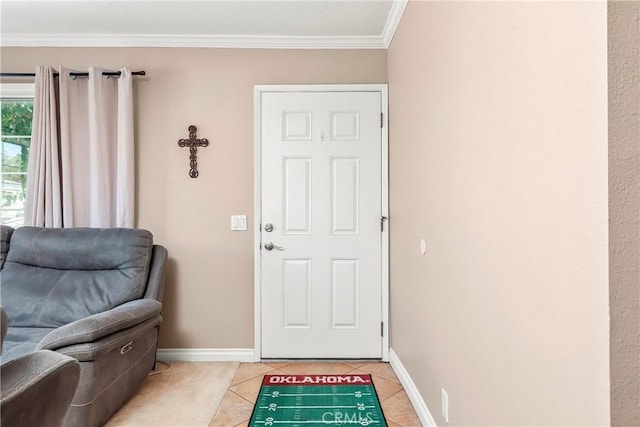 29639 Delphinium Ave, Canyon Country, CA 91387 - entrance foyer featuring crown molding and light tile patterned floors