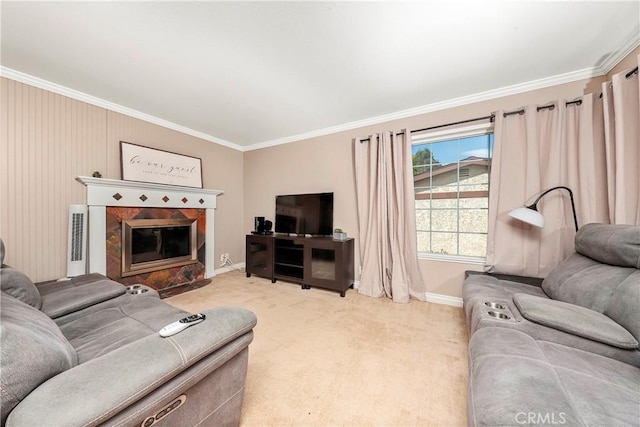 29639 Delphinium Ave, Canyon Country, CA 91387 - living area featuring crown molding and carpet