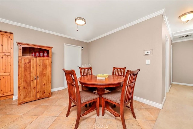 29639 Delphinium Ave, Canyon Country, CA 91387 - dining room featuring crown molding and light tile patterned floors