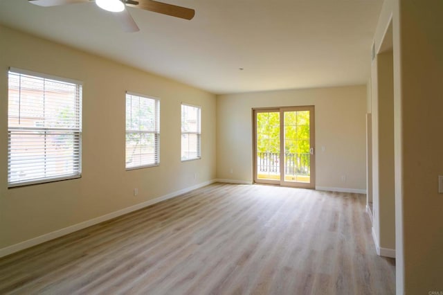 1295 Haglar Unit 1, Chula Vista, CA 91913 - spare room featuring a ceiling fan, light wood finished floors, and plenty of natural light