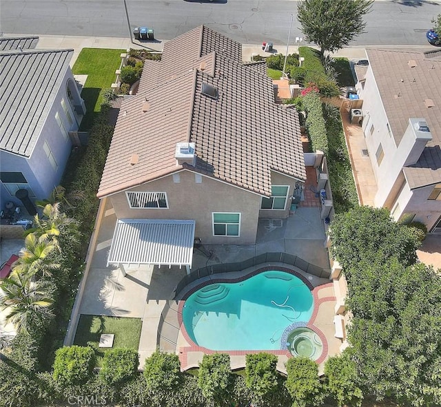 16549 Celadon Ct, Chino Hills, CA 91709 - view from above of property featuring a pool