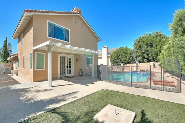 16549 Celadon Ct, Chino Hills, CA 91709 - back of house featuring stucco siding, french doors, a fenced backyard, and a patio