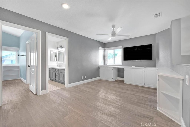 16549 Celadon Ct, Chino Hills, CA 91709 - unfurnished living room with a ceiling fan and light wood-style floors
