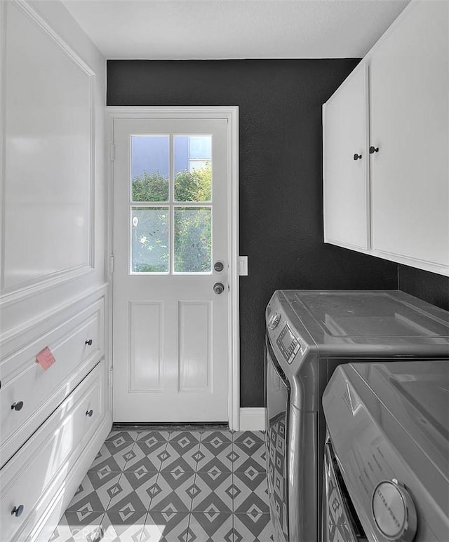 16549 Celadon Ct, Chino Hills, CA 91709 - laundry room featuring independent washer and dryer, cabinet space, and light floors