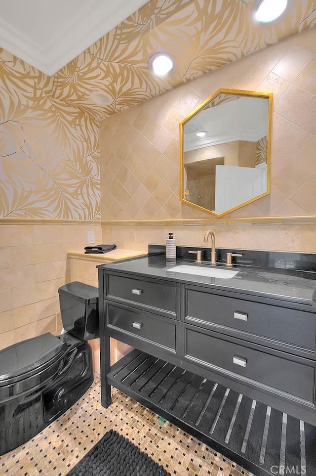 16549 Celadon Ct, Chino Hills, CA 91709 - bathroom featuring tile walls and vanity
